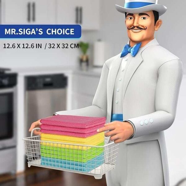 mr.siga microfiber cleaning cloth.pack of 12.size:12.6″ x 12.6″