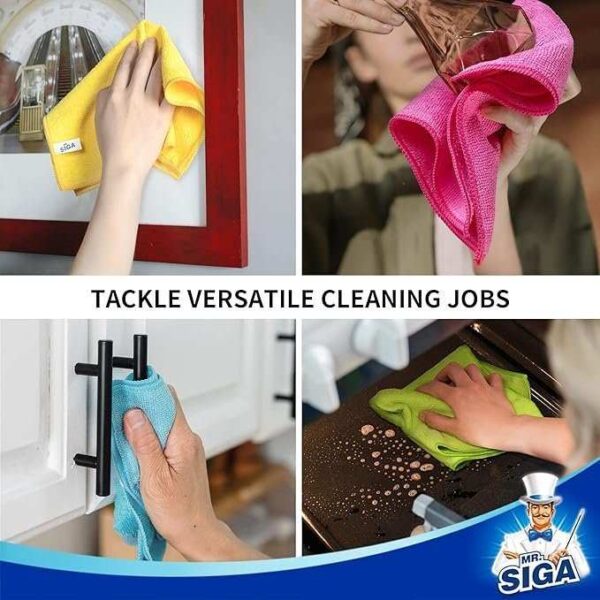 mr.siga microfiber cleaning cloth.pack of 12.size:12.6″ x 12.6″