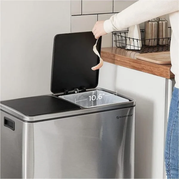 stainless steel trash can