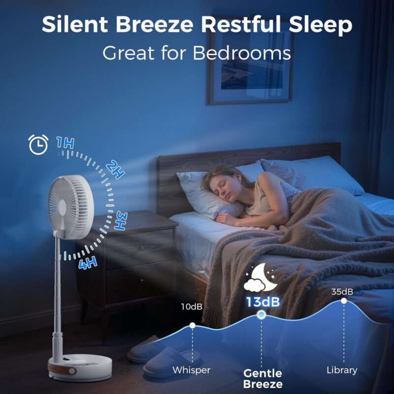 8 Inche Foldable Standing Fan with Remote