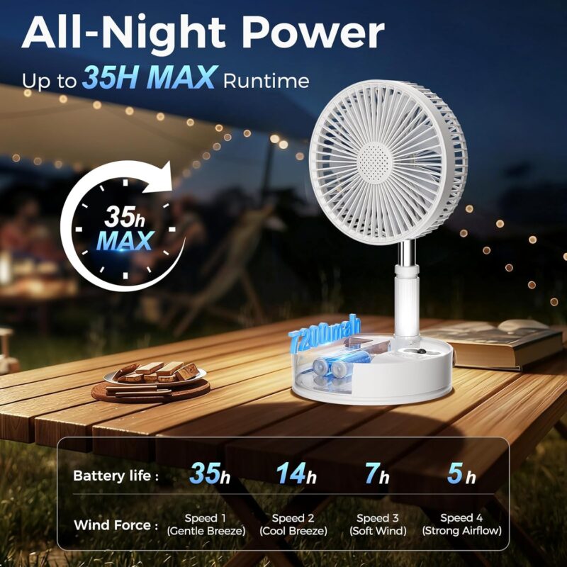 8 Inche Foldable Standing Fan with Remote