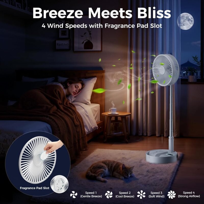 8 Inche Foldable Standing Fan with Remote