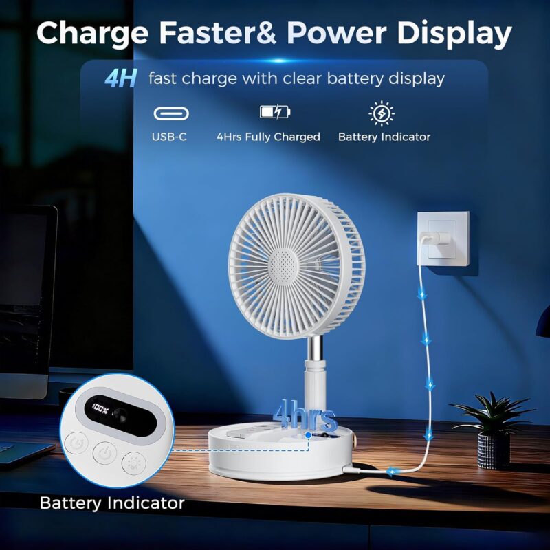 8 Inche Foldable Standing Fan with Remote