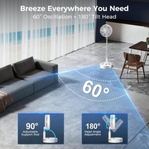 8 Inche Foldable Standing Fan with Remote