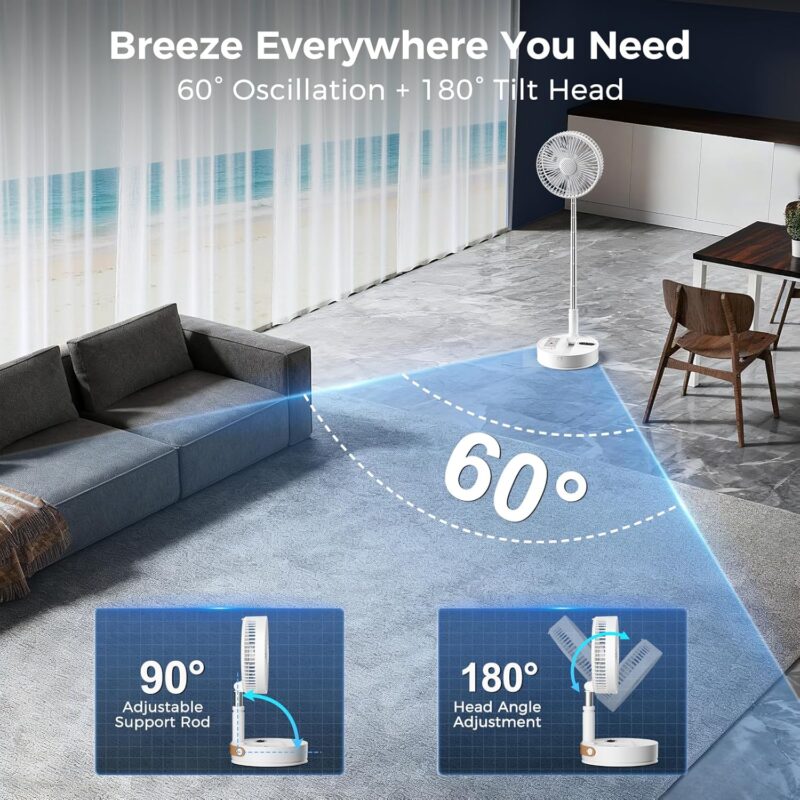 8 Inche Foldable Standing Fan with Remote