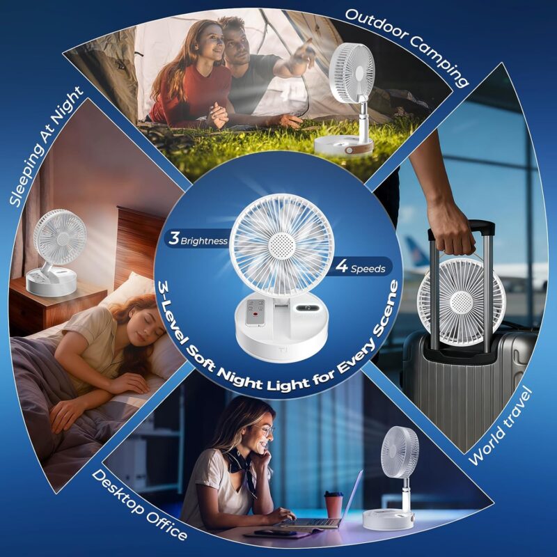 8 Inche Foldable Standing Fan with Remote