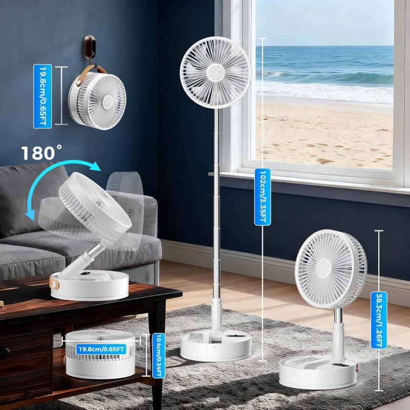8 Inche Foldable Standing Fan with Remote