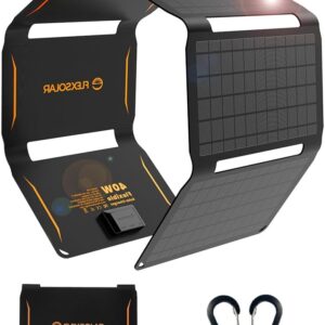 40W Foldable Solar Panel Charger, USB-C USB-A & DC Outputs