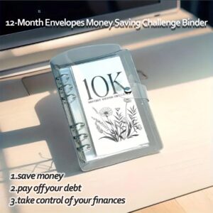 12-Month Money Saving Challenge Binder – 3-in-1 Budget Binder (2.5K, 5K, 10K) with Cash Envelopes