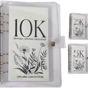 12-Month Money Saving Challenge Binder – 3-in-1 Budget Binder (2.5K, 5K, 10K) with Cash Envelopes