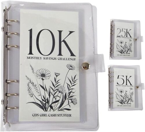 71huAaYfhGL._AC_SL1500_ 12-Month Money Saving Challenge Binder – 3-in-1 Budget Binder (2.5K, 5K, 10K) with Cash Envelopes