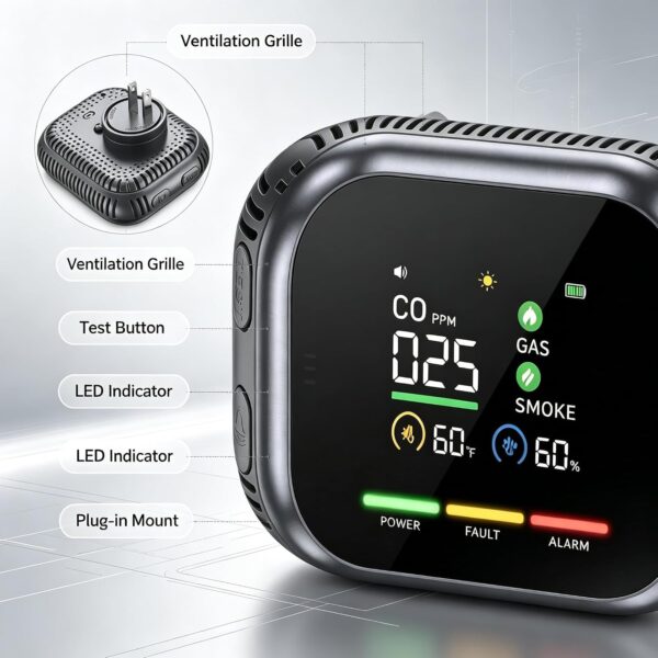 6 in 1 Detector 6 in 1 Carbon Monoxide Detectors Plug
